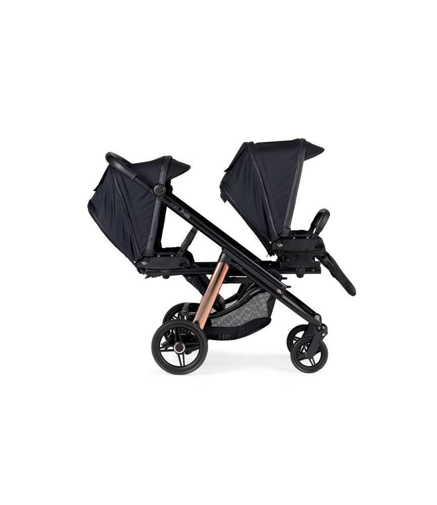 Carrinho de Bébé Dupla Compact para Gémeos KO330 Preto