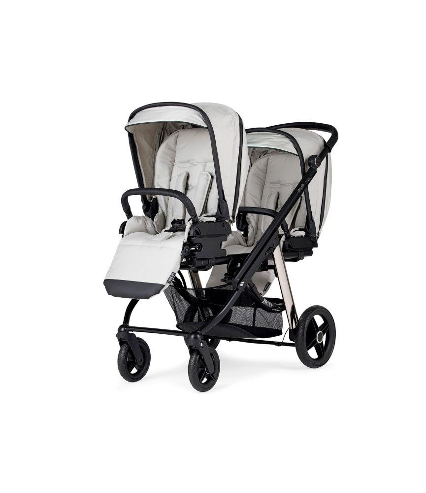 Carrinho de Bébé Dupla Compact para Gémeos KO332 Cinza