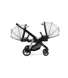 Carrinho de Bébé Dupla Compact para Gémeos KO332 Cinza