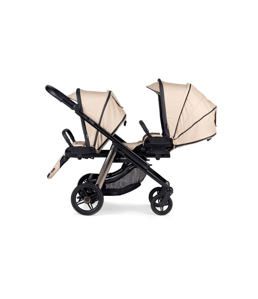 Carrinho de Bébé Dupla Compact para Gémeos KO335 Bege