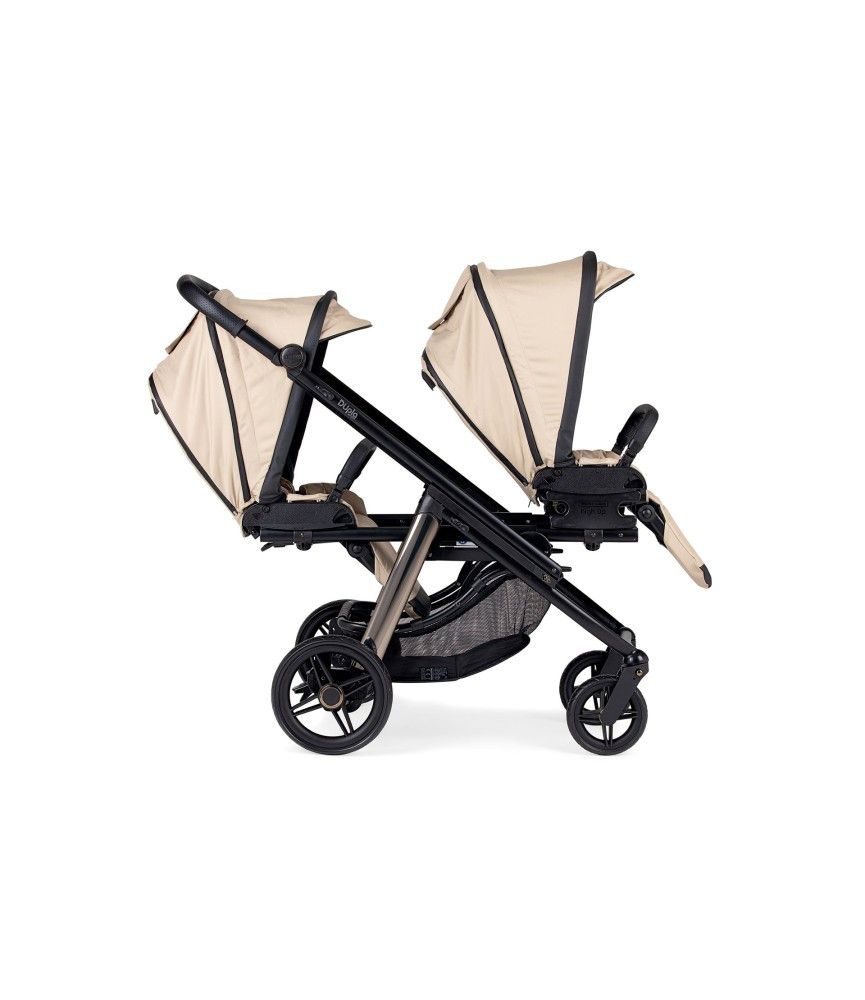 Carrinho de Bébé Dupla Compact para Gémeos KO335 Bege