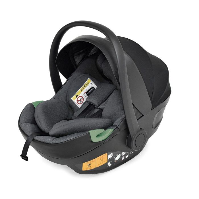 Carrinho de Bébé Dupla Compact para Gémeos + Babycoque (ovo) Nana + Base Isofix - KO330 Preto