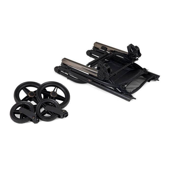 Carrinho de Bébé Dupla Compact para Gémeos + Babycoque (ovo) Nana + Base Isofix - KO330 Preto