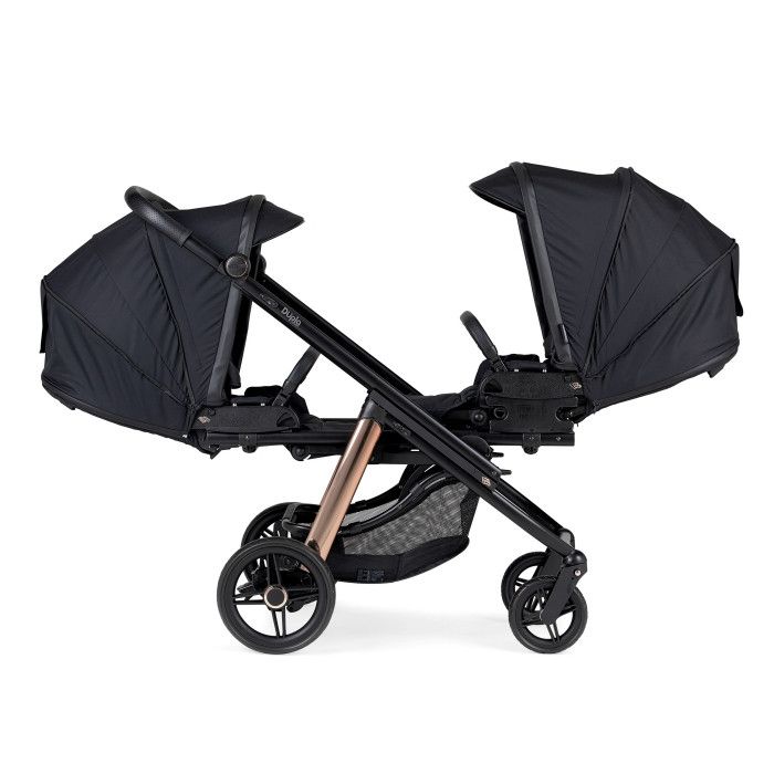 Carrinho de Bébé Dupla Compact para Gémeos + Babycoque (ovo) Nana + Base Isofix - KO330 Preto