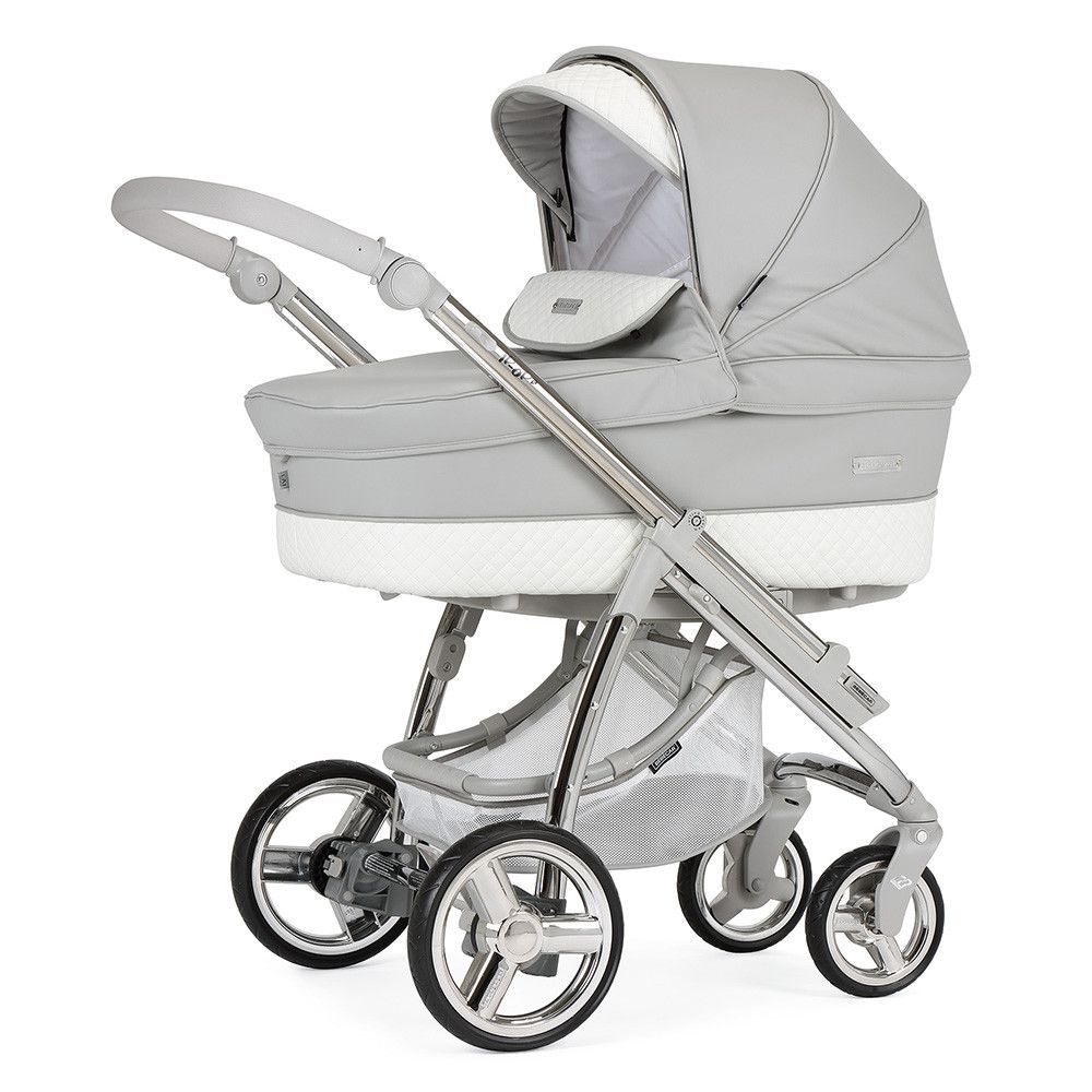 Carrinho de Bebé TRIO Ip-Op XL, Specials collection KP521, Chassis Cromado – Cinza Topo