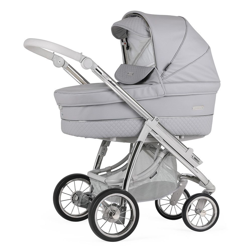 Carrinho de Bebé TRIO Ip-Op Classic XL, Specials collection KP124, Chassis Cromado – Cinza Topo