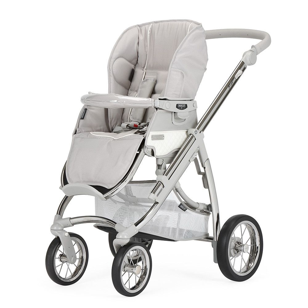 Carrinho de Bebé TRIO Ip-Op Classic XL, Specials collection KP521, Chassis Cromado – Cinza Topo