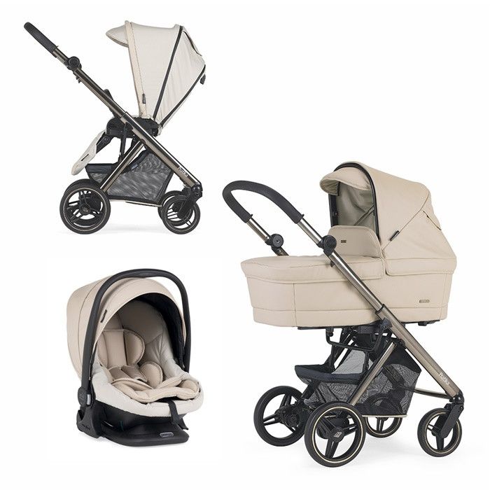 Trio Pratika, Carrinho + Alcofa PLW + Babycoque Reclinável Easymaxi XL-i, Chassi Fumé Specials KP372 Bébécar