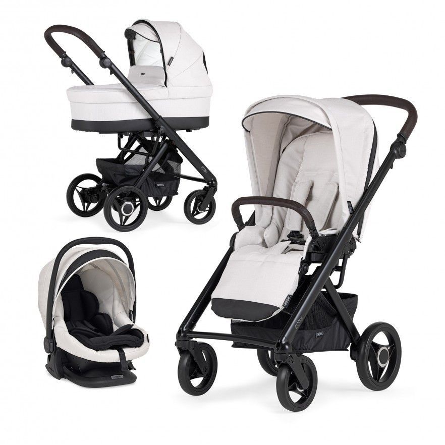 TRIO Prow Compact Bege Claro, Carrinho + Alcofa PL + Babycoque Easymaxi Reclinável XL-I, Actual collection KA411, Chassis Preto
