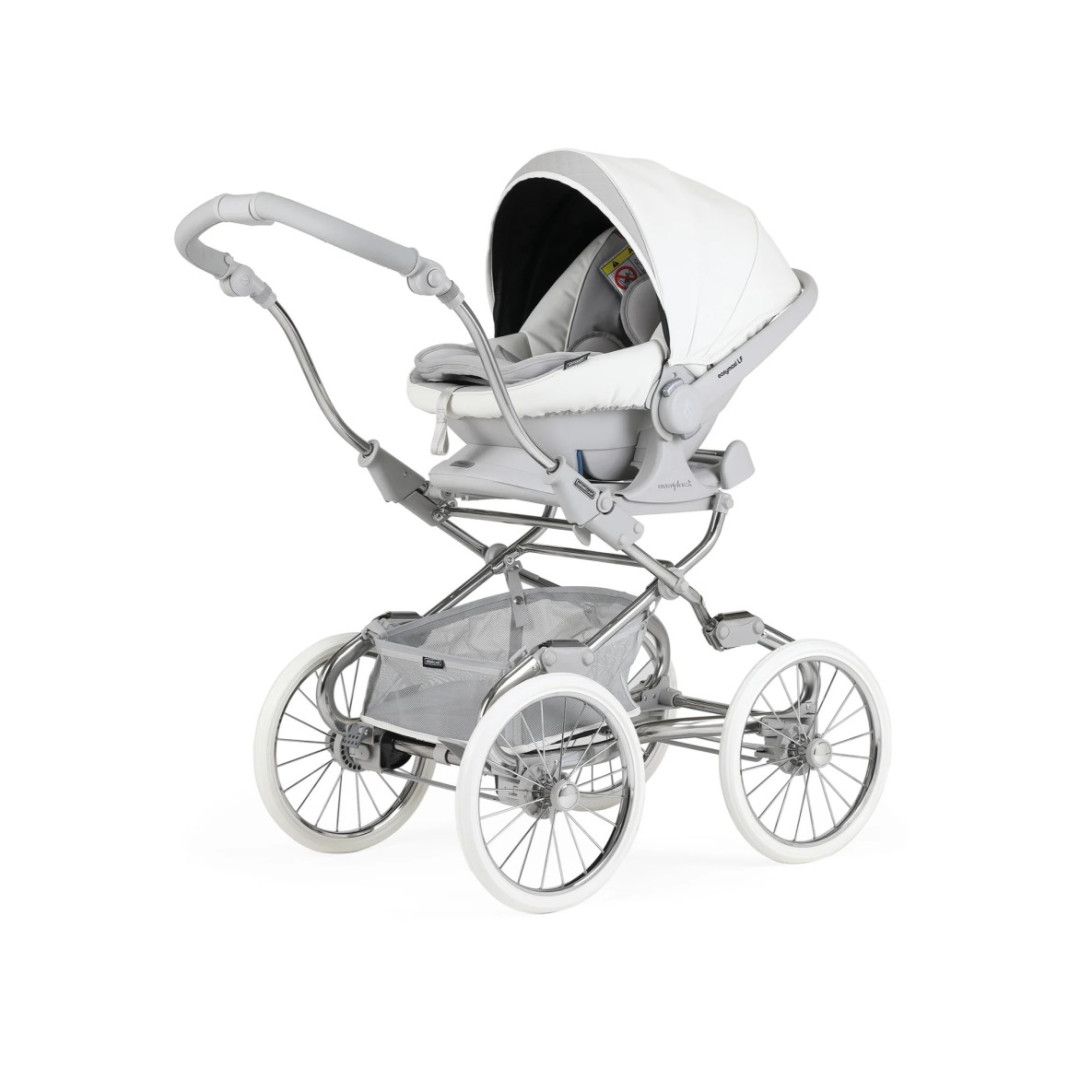 TRIO Stylo Class+ Cinza, Carrinho + Alcofa Maxibob LA3 + Babycoque Easymaxi Reclinável XL-I, Specials collection SP215, Chassis Cromado