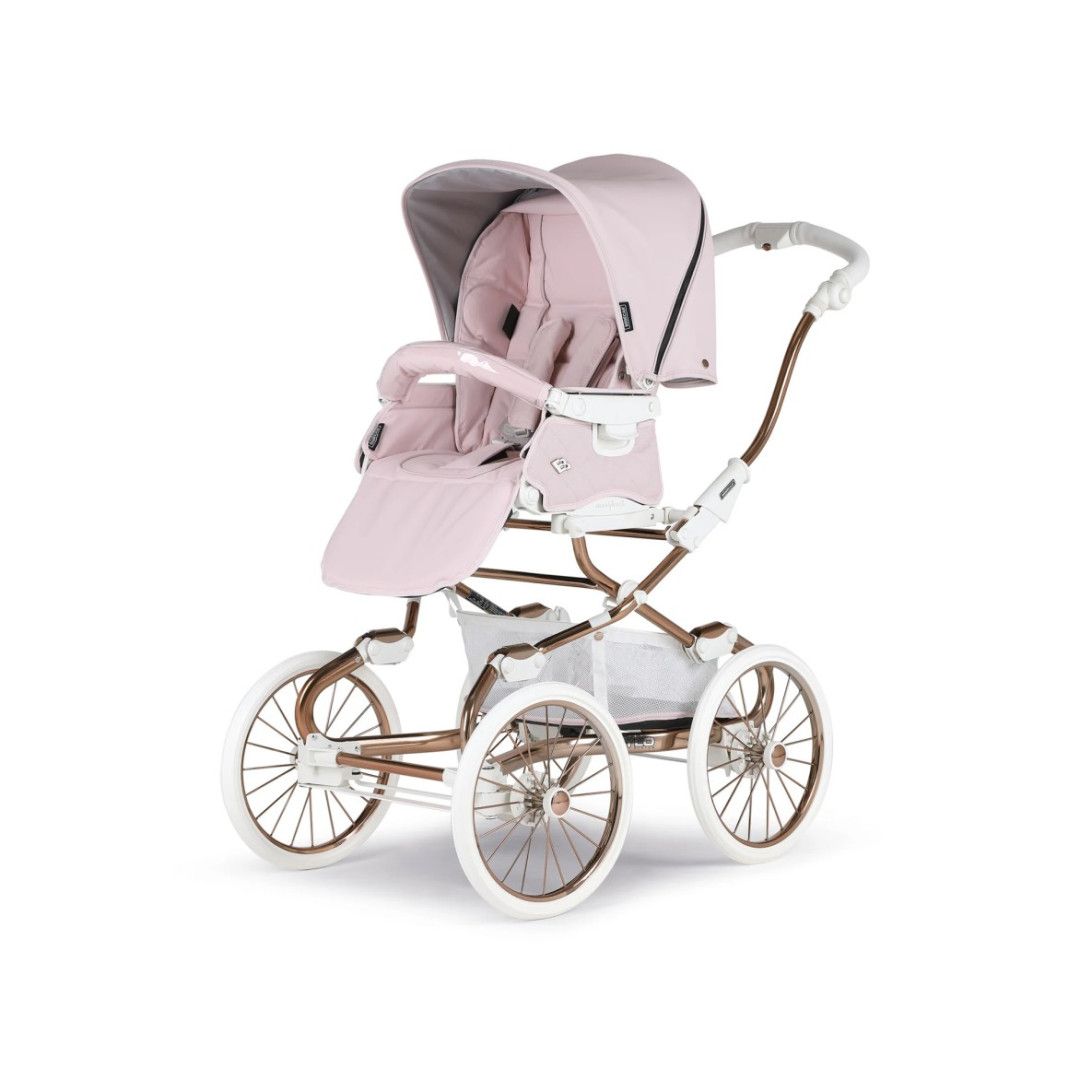 TRIO Stylo Class+ Rosa, Carrinho + Alcofa Maxibob LA3 + Babycoque Easymaxi Reclinável XL-I, Specials collection SP263, Chassis Fumé Rosa
