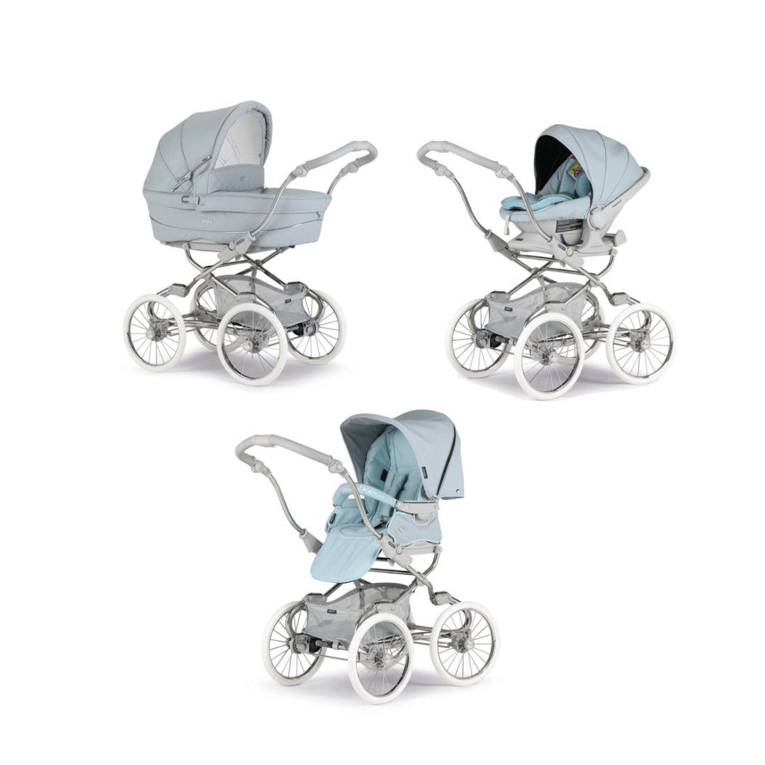 TRIO Stylo Class+ Azul, Carrinho + Alcofa Maxibob LA3 + Babycoque Easymaxi Reclinável XL-I, Specials collection SP363, Chassis Cromado