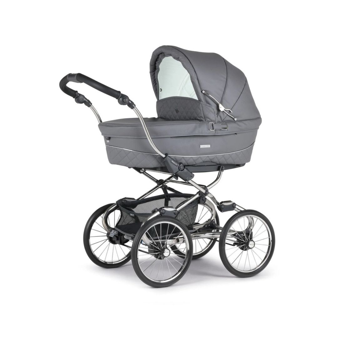 TRIO Stylo Class+ Cinza Escuro, Carrinho + Alcofa Maxibob LA3 + Babycoque Easymaxi Reclinável XL-I, Specials collection SP365, Chassis Cromado