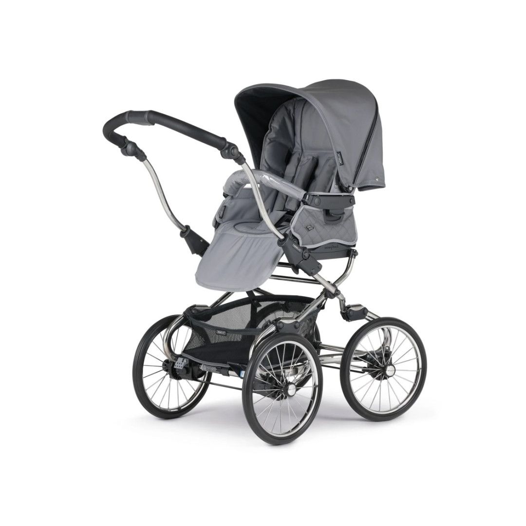 TRIO Stylo Class+ Cinza Escuro, Carrinho + Alcofa Maxibob LA3 + Babycoque Easymaxi Reclinável XL-I, Specials collection SP365, Chassis Cromado