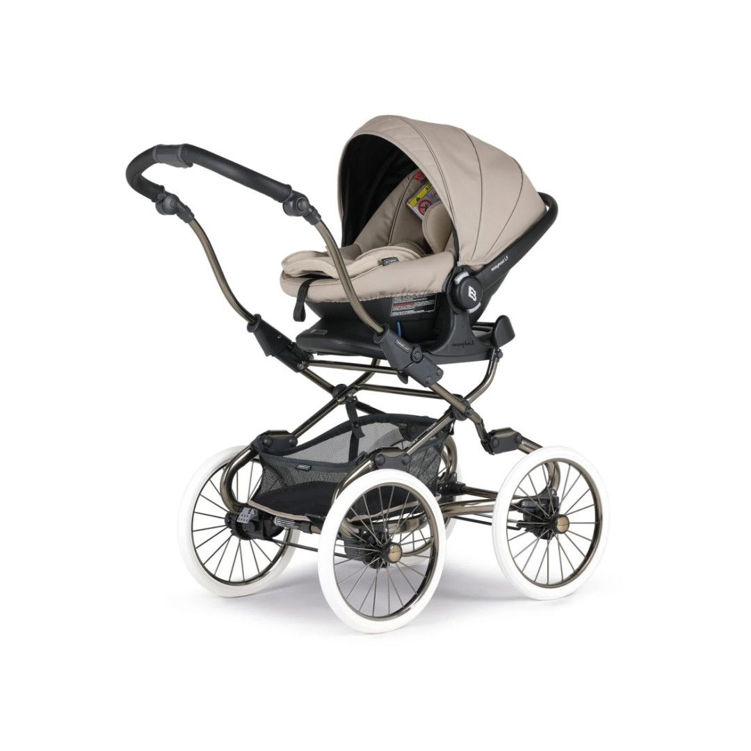 TRIO Stylo Class+ Caramel, Carrinho + Alcofa Maxibob LA3 + Babycoque Easymaxi Reclinável XL-I, Specials collection SP366, Chassis Fumé R