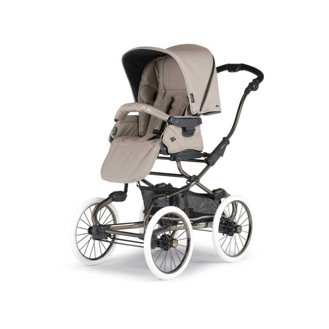 TRIO Stylo Class+ Caramel, Carrinho + Alcofa Maxibob LA3 + Babycoque Easymaxi Reclinável XL-I, Specials collection SP366, Chassis Fumé R