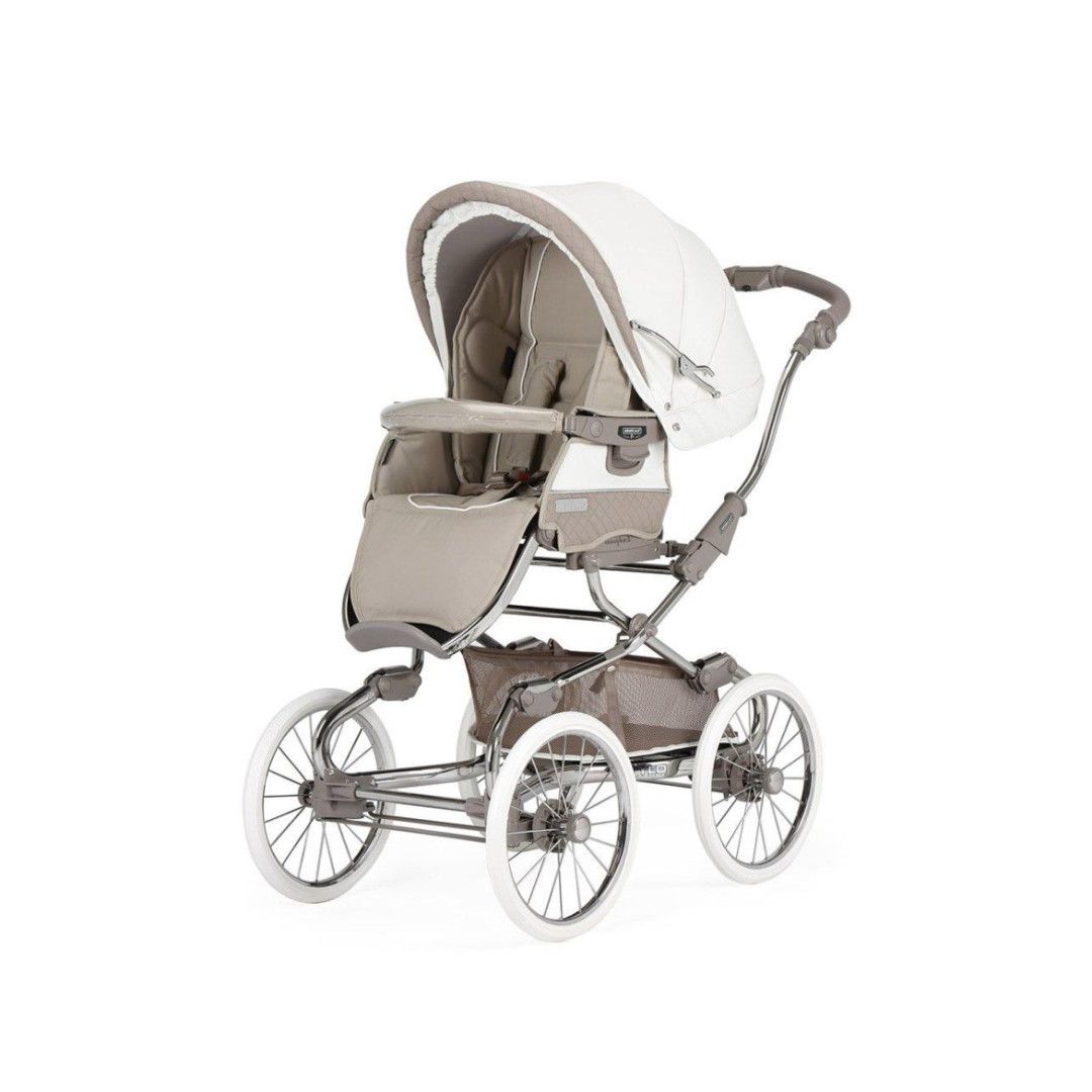 TRIO Stylo Class+ Bege, Carrinho + Alcofa Maxibob LA3 + Babycoque Easymaxi Reclinável XL-I, Specials collection SP958, Chassis Cromado