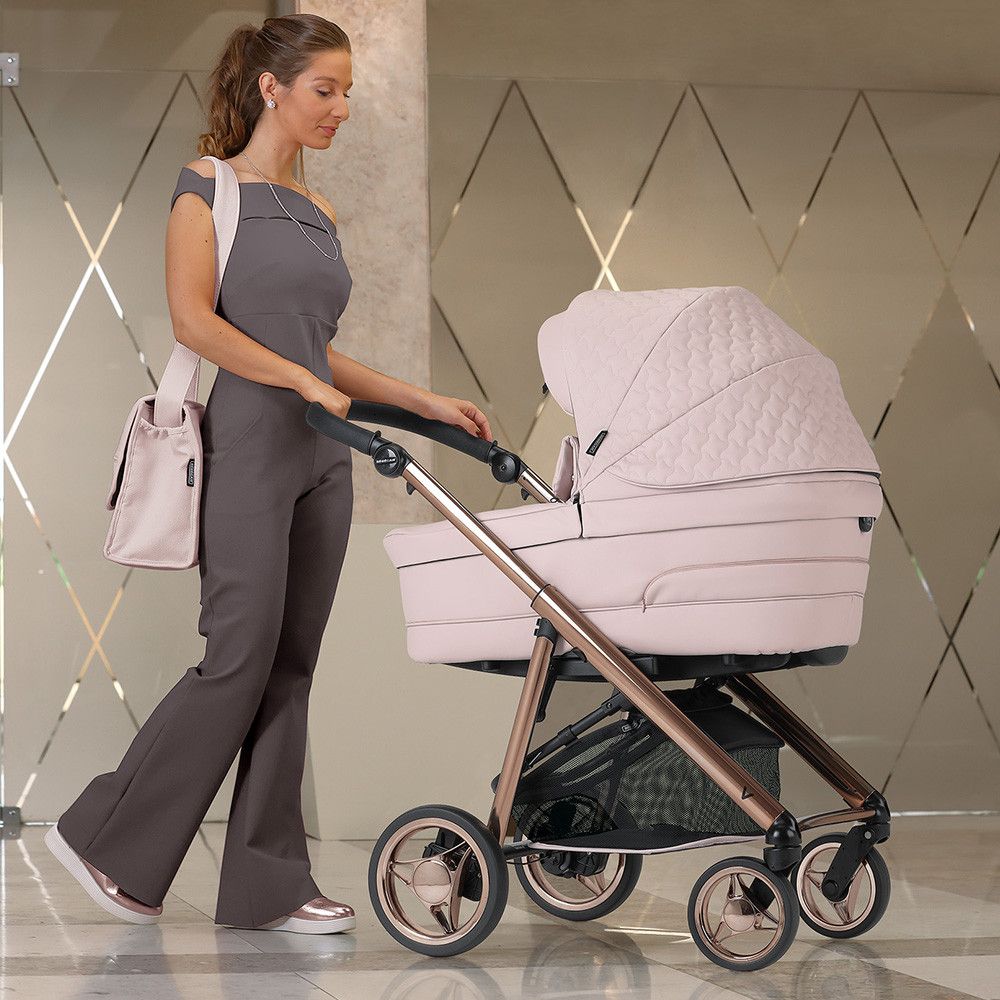 Carrinho de Bebé TRIO V-PACK, Specials collection KP057, Chassis Fumé Rosa – Preto