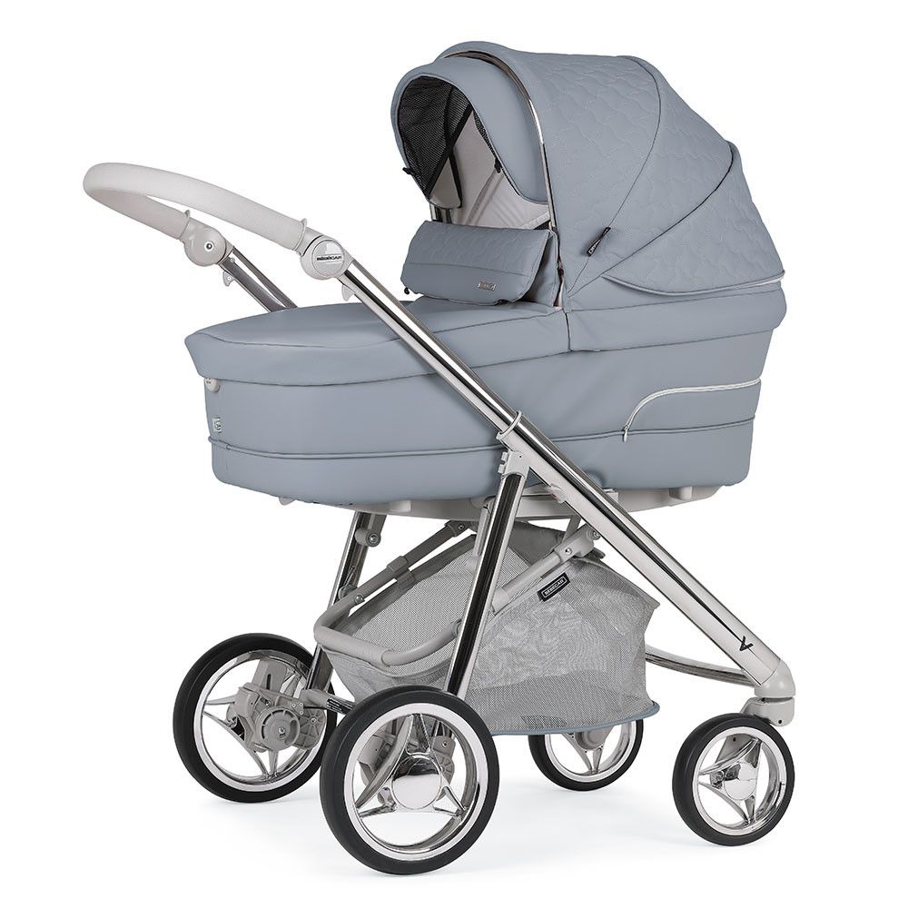 Carrinho de Bebé TRIO V-PACK, Specials collection KP127, Chassis Cromado – Cinza topo