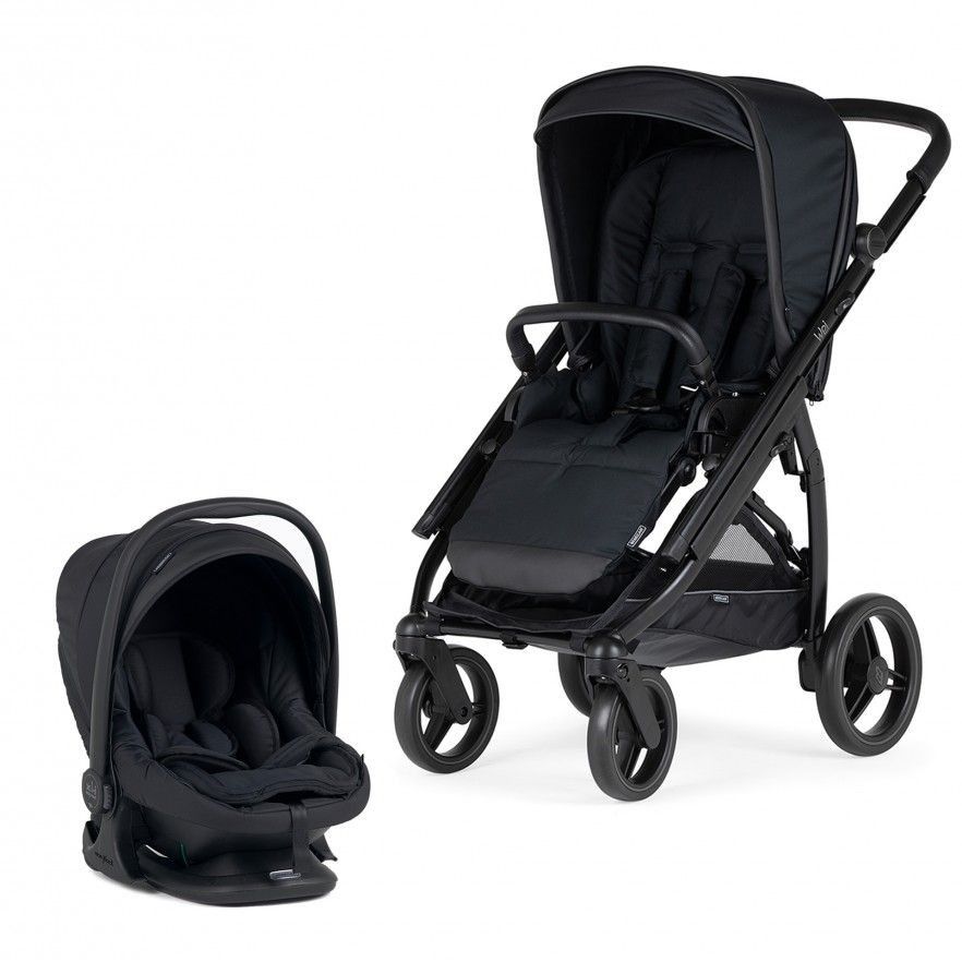 Carrinho de Bébé Duo Wei com Chassis Preto Mate + Babycoque Easymaxi XL-i, I-SIZE, KO330 Preto
