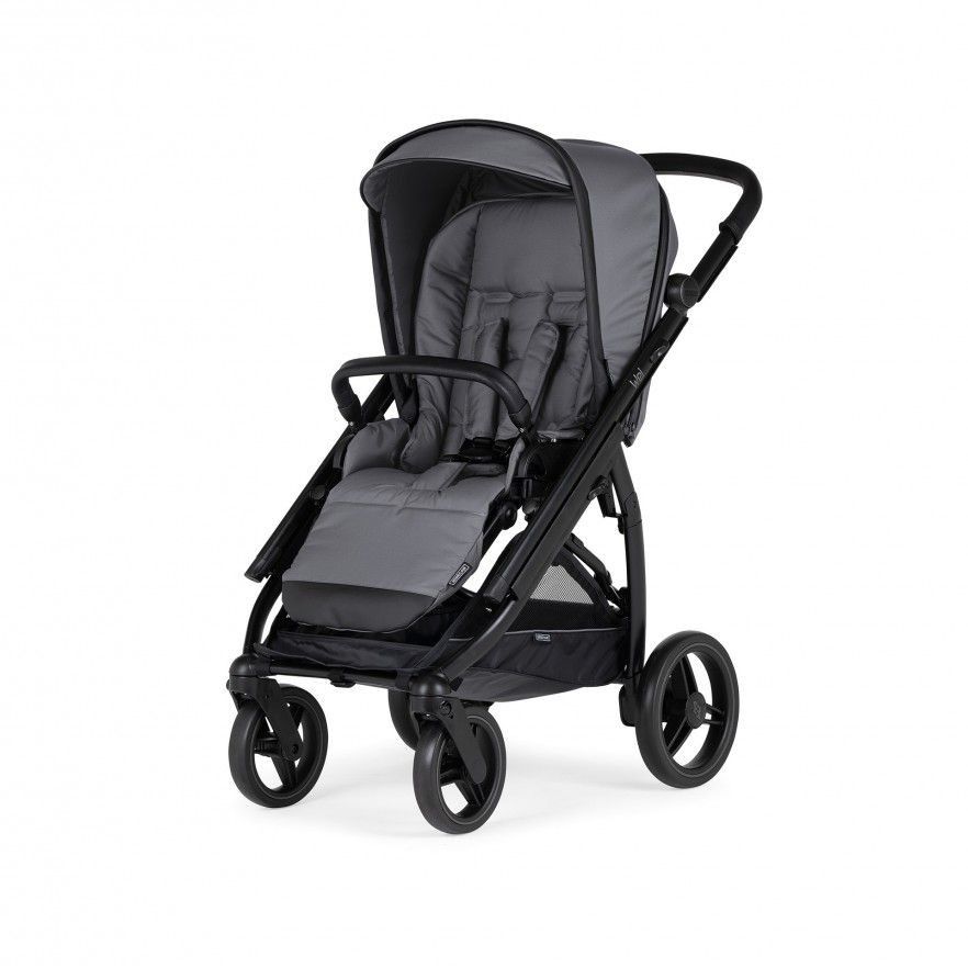 Carrinho de Bébé Duo Wei com Chassis Preto Mate + Babycoque Easymaxi XL-i, I-SIZE, KO331 Cinza Escuro