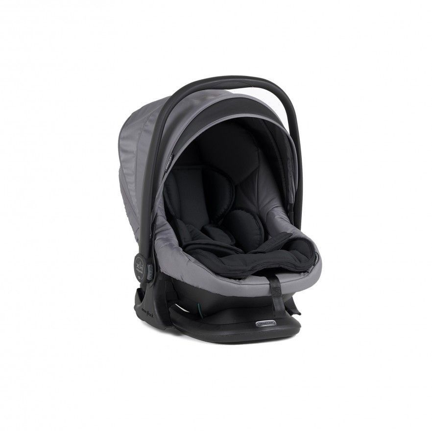 Carrinho de Bébé Duo Wei com Chassis Preto Mate + Babycoque Easymaxi XL-i, I-SIZE, KO331 Cinza Escuro