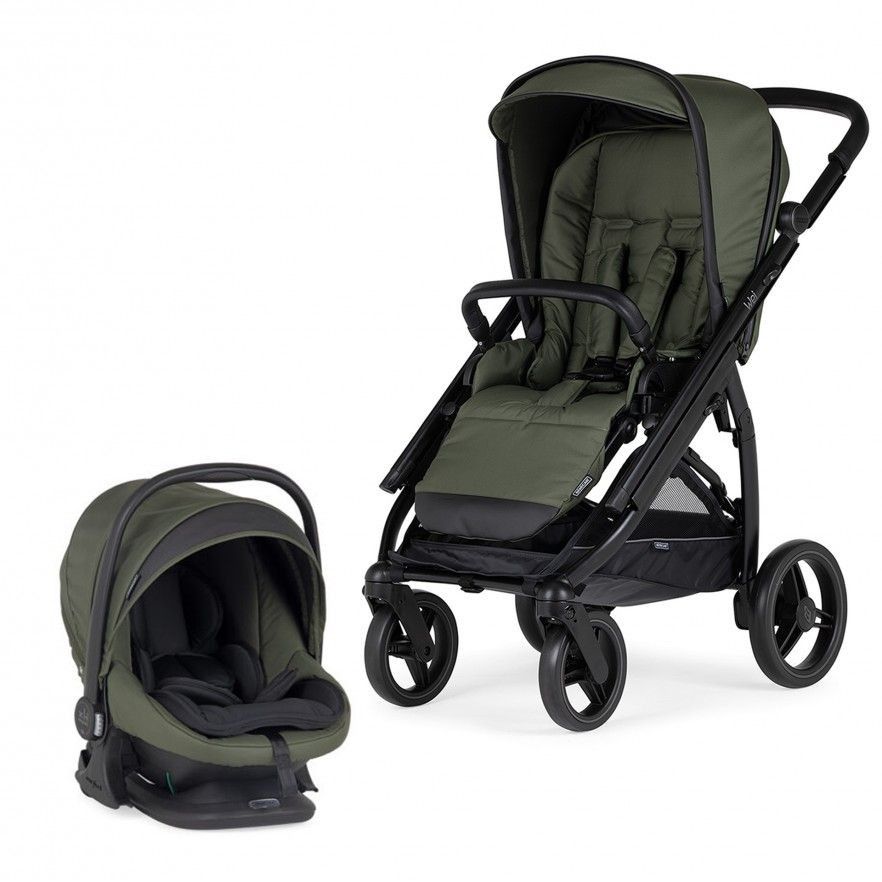 Carrinho de Bébé Duo Wei com Chassis Preto Mate + Babycoque Easymaxi XL-i, I-SIZE, KO334 Verde
