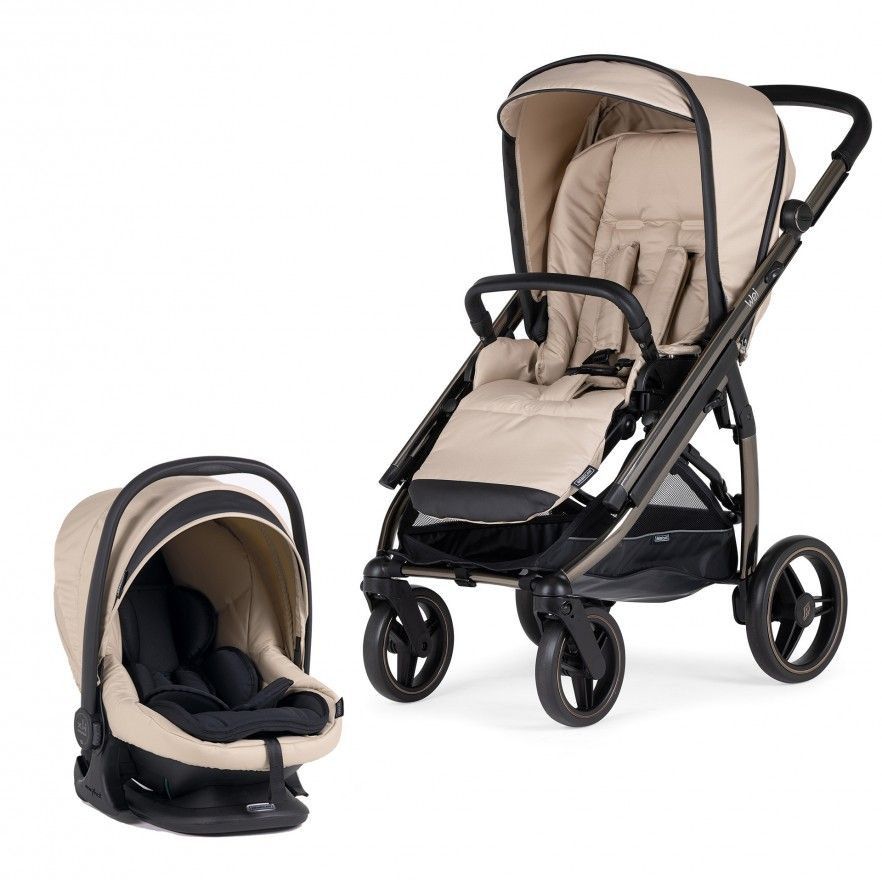 Carrinho de Bébé Duo Wei com Chassis Fumé + Babycoque Easymaxi XL-i, I-SIZE, KO335 Bege