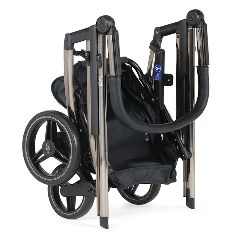 Carrinho de Bébé Duo Wei com Chassis Rosegold + Babycoque Easymaxi XL-i, I-SIZE, KO339 Rosa