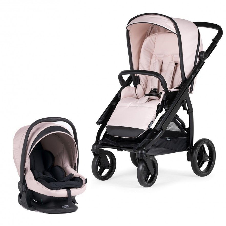 Carrinho de Bébé Duo Wei com Chassis Preto Mate + Babycoque Easymaxi XL-i, I-SIZE, KO330 Preto