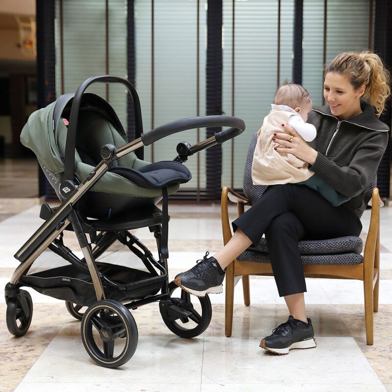 Trio Wei, Carrinho + Alcofa PLW + Babycoque Reclinável Easymaxi XL-i, Chassis Fumé KO334 Bébécar